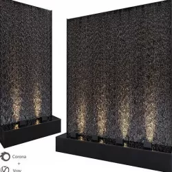 2 Aqua fall Waterfall Corona and Vray 3D model