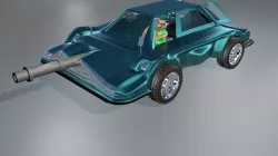 3d Game Car Model Style Six Low-poly 3D model