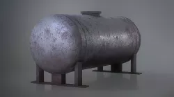Abandoned Rusty Industrial Gas Pressure Container Low-poly 3D model