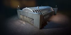 Aircraft repair hangar Low-poly 3D model