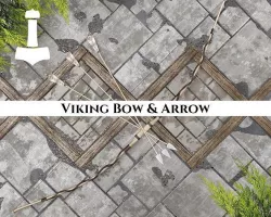 Ancient Viking Bow and Arrow Low-poly 3D model
