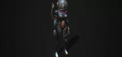 Annelies - Retro Sci-Fi Girl Low-poly 3D model