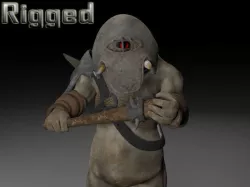 Armoured cyclop character Low-poly 3D model