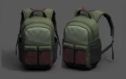 Backpack Camping Generic human bag baggage pockets  Low-poly 3D model