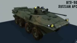 BTR-90 Russian APC Low-poly 3D model