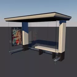 Bus stop Low-poly 3D model