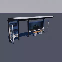 Bus stop Low-poly 3D model