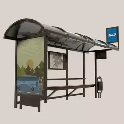 Bus Stop Low-poly 3D model