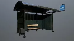Bus Stop Low-poly 3D model