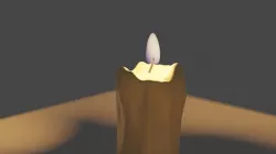 Candle with flame 3D model
