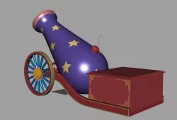 Cannon carouse toy decor 3D model