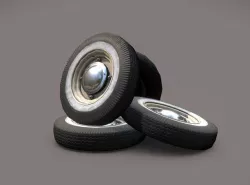 Car wheels ZAZ-965  Low-poly 3D model