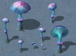 Cartoon Edition - Ancient Chi You mushrooms 3D model