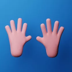 Cartoon Hands 3D model