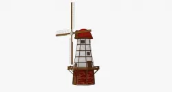 cartoon medieval windmill Low-poly 3D model