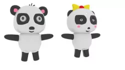 Cartoon Panda 3D model