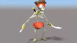 Cartoon Pirate Skeleton Low-poly 3D model