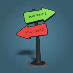 Cartoon Street Signs Low-poly 3D model