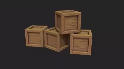 Cartoon Stylized Crate Low-poly 3D model
