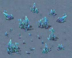 Cartoon version - crystal fantasy flower 3D model