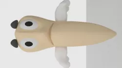 Cartoon worm Character 3D model
