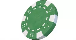Casino chip 3D model green poker chip 3D model