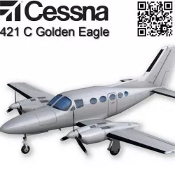 Cessna 421 Golden Eagle Low-poly 3D model