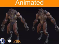 Character Werewolf Low-poly 3D model