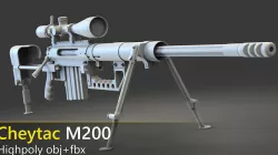 Cheytac M200 - highpoly 3D model