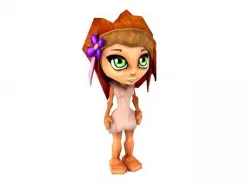 Chibi Girl Character Low-poly 3D model