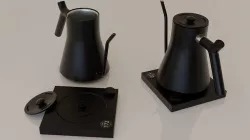 Contemporary colourful kettle2-black Low-poly 3D model