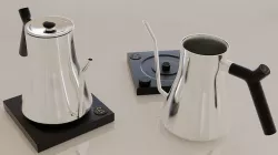 Contemporary colourful kettle2-silver Low-poly 3D model
