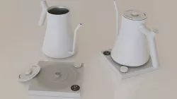 Contemporary colourful kettle2-white Low-poly 3D model