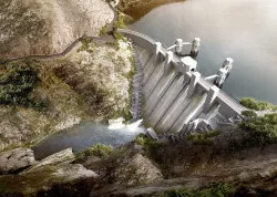 Dams construction river 3D model