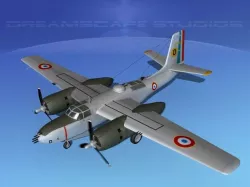 Douglas A-26B Invader France 3D model