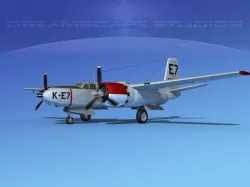 Douglas A-26B Invader V04 USAAF 3D model