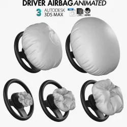 Driver Airbag Animated 3D model