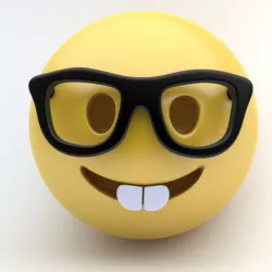 EMOJI NERD Low-poly 3D model