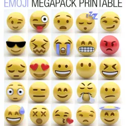 EMOJI PACK PRINTABLE Low-poly 3D model