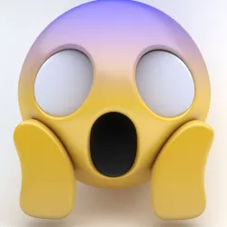 EMOJI SCREAM Low-poly 3D model
