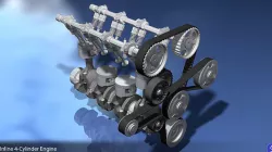 Engine Inline Four-Cylinder 3D model