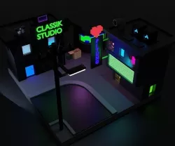 exterior cyberpunk Low-poly 3D model