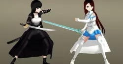 Fantsy Fighters - Anime Girl Characters Low-poly 3D model