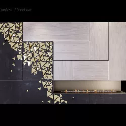 Fireplace and Firewood modern design M13 3D model