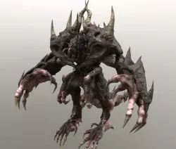 Four hands monster Low-poly 3D model