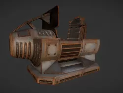 Futuristic Control Module Rusty Version Low-poly 3D model