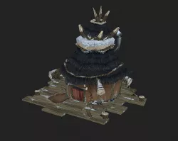 Games Model tent arena ice patches   Medium 01 3D model