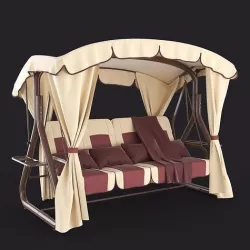 Garden swing four-seater 3D model