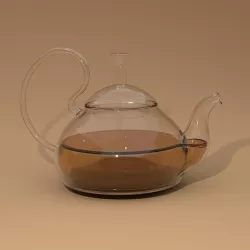 Glass kettle with cap 3D model