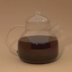 Glass kettle with cap 3D model
